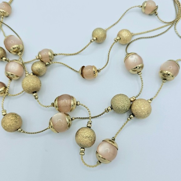 Coldwater Creek Necklace Station Glass & Goldtone Bead Layered Statement 20" - Picture 8 of 9